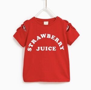 Zara | Red Strawberry Juice T-Shirt